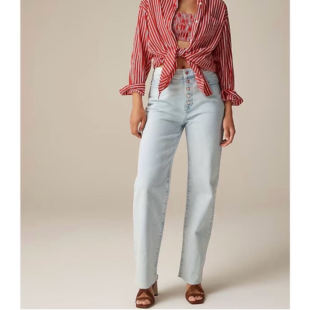 NWT J. Crew Full-length Slim Wide-leg Jean Doriel Wash Blue